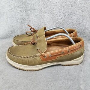 Acorn Shoes Mens Size 12 Olive Green Leather Dockside Mocccasin Boat Loafer